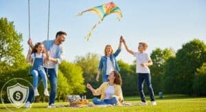 Family smiling, representing peace of mind with the best term insurance plan