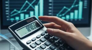 Hand calculating EMI for personal loan interest rate for salaried employees